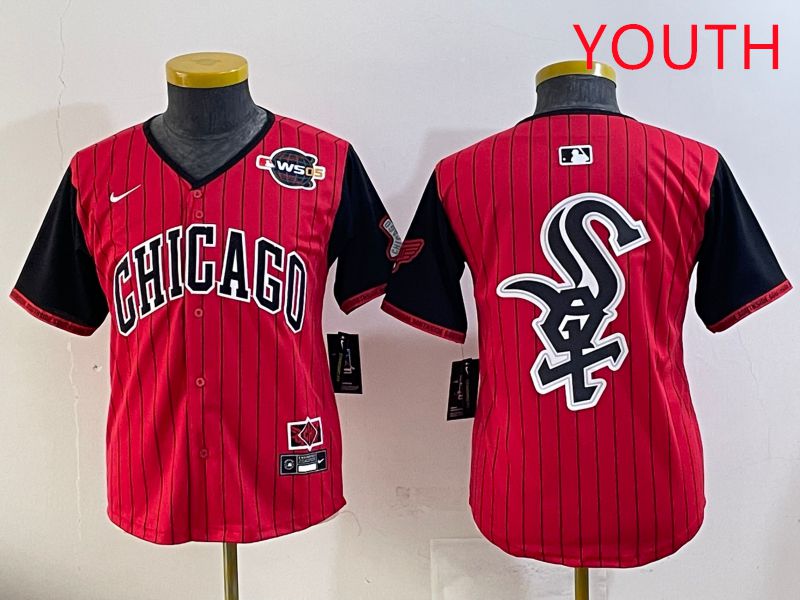 Youth Chicago White Sox Blank Red Stripe Joint Name Nike 2025 MLB Jersey style 24